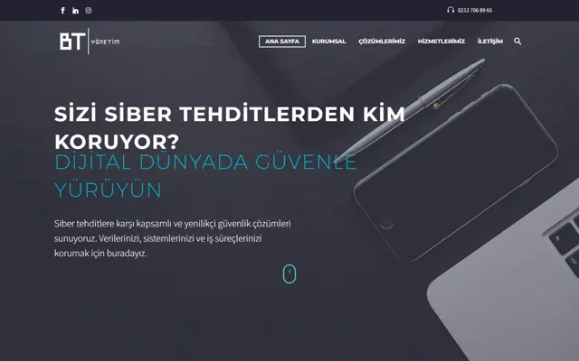 BT Yönetim web sitesi ana sayfa ekran görüntüsü